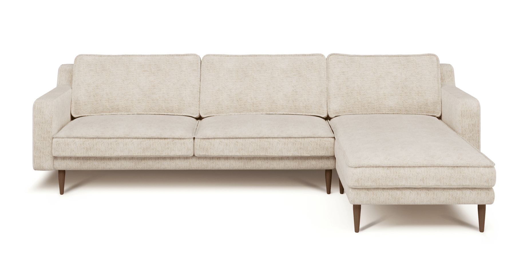 Klem Slim 292 x 171 Sektional Holzbein - Samt