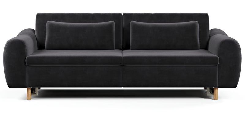 Nyra 3-seater sofa bed with wooden leg - velvet