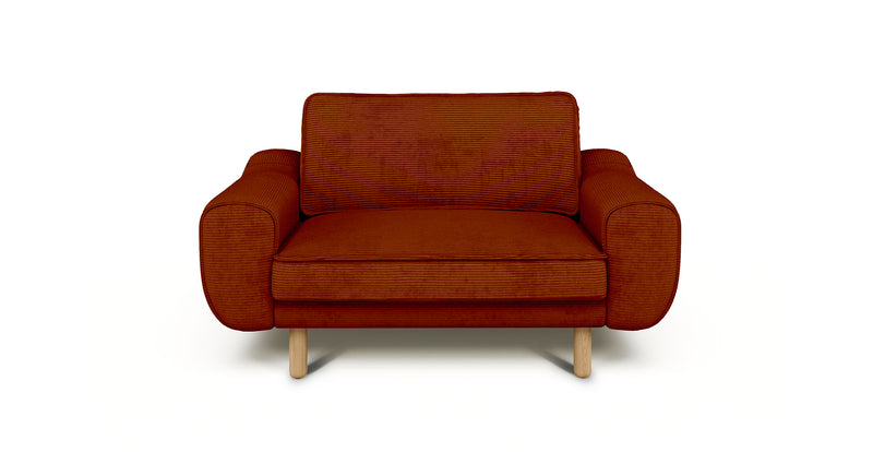 Klem Loveseat Cylindrical wooden leg - Cord velour