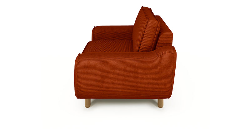 Klem Loveseat Cylindrical wooden leg - Cord velour