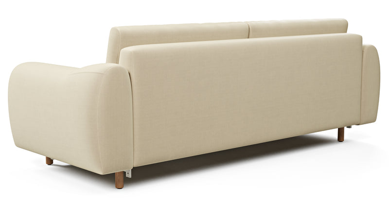 Nyra 3-seater sofa bed with wooden leg - Performance Velvet