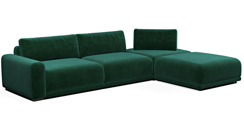 Carle 339 x 210 sectional with left armrest - velvet