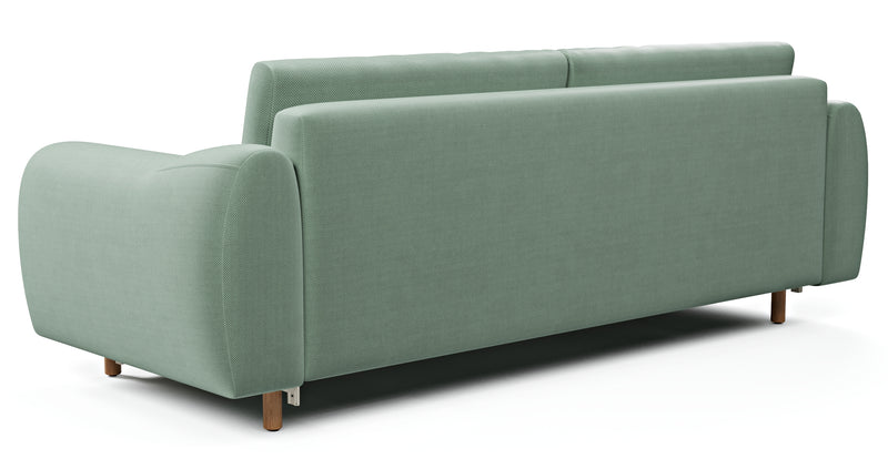 Nyra 3-seater sofa bed with wooden leg - Performance Velvet