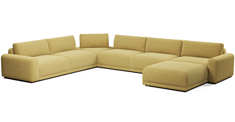 Carle 339 x 444 Sectional double arm and Ottoman - Cord velour