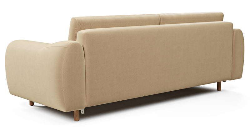 Nyra 3-seater sofa bed with wooden leg - Performance Velvet