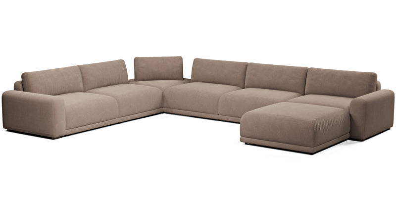 Carle 339 x 444 Sectional double arm and Ottoman - Cord velour