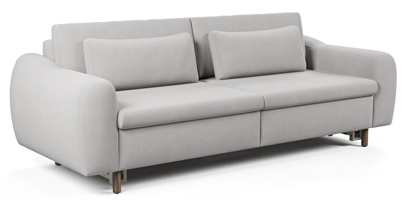 Nyra 3-seater sofa bed with wooden leg - velvet