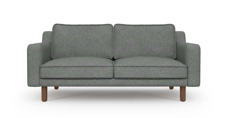 Klem Slim 2 seater Sofa Cylindrical Wooden leg - Fabric