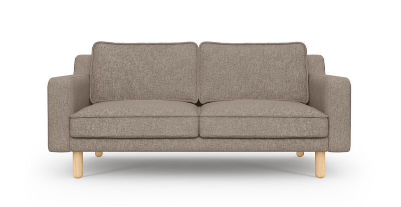 Klem Slim 2 seater Sofa Cylindrical Wooden leg - Fabric