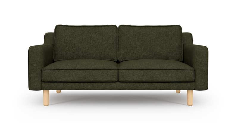 Klem Slim 2 seater Sofa Cylindrical Wooden leg - Fabric