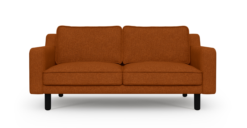 Klem Slim 2 seater Sofa Cylindrical Wooden leg - Fabric