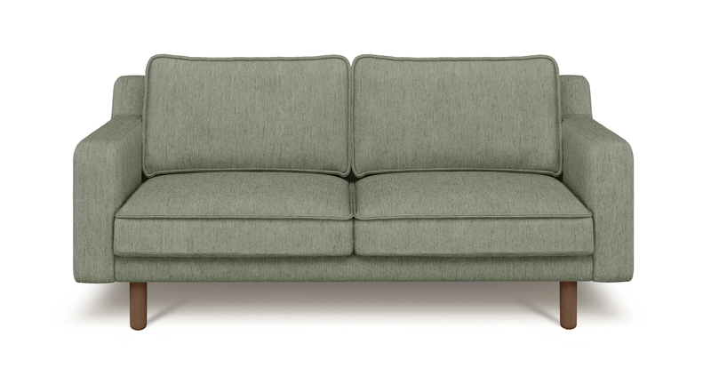 Klem Slim 2-seater sofa cylindrical wooden leg - Performance fabric