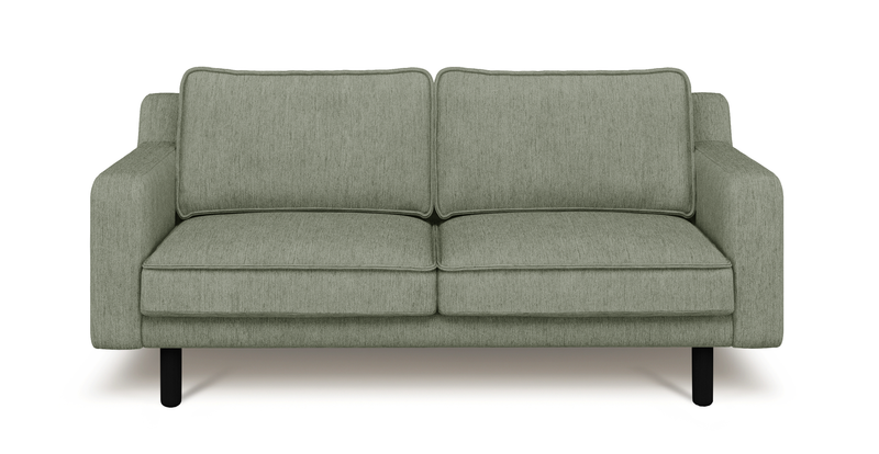 Klem Slim 2-seater sofa cylindrical wooden leg - Performance fabric