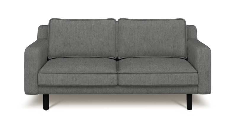 Klem Slim 2-seater sofa cylindrical wooden leg - Performance fabric