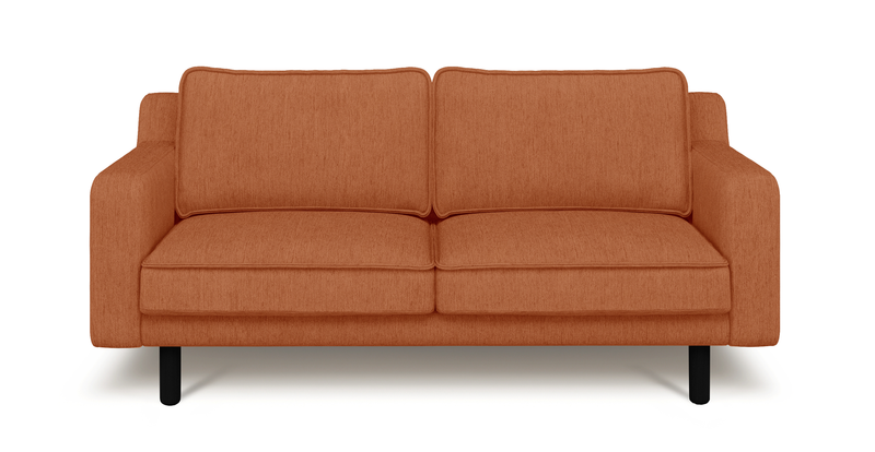 Klem Slim 2-seater sofa cylindrical wooden leg - Performance fabric