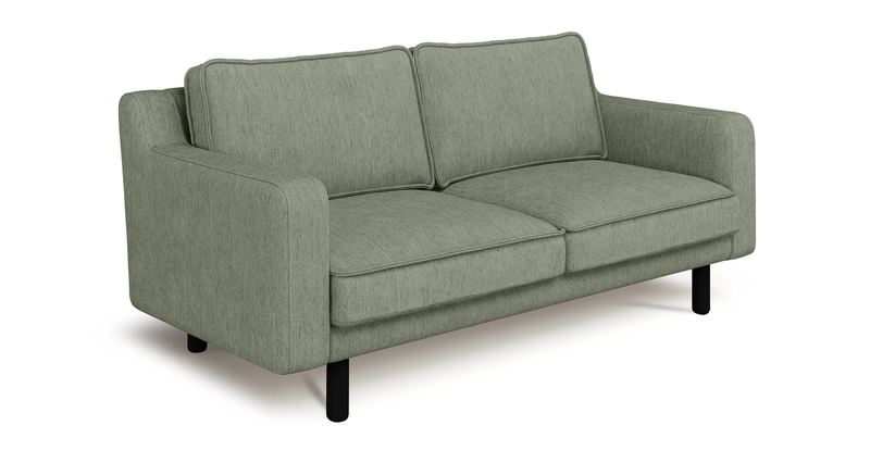 Klem Slim 2-seater sofa cylindrical wooden leg - Performance fabric