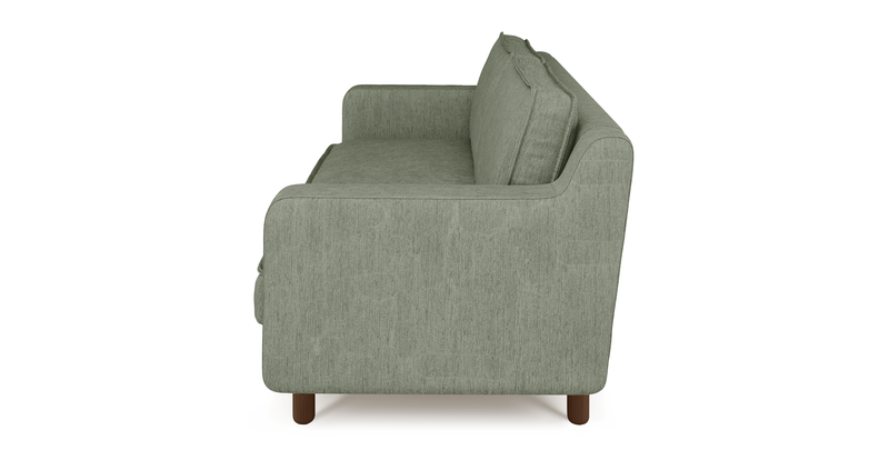 Klem Slim 2-seater sofa cylindrical wooden leg - Performance fabric
