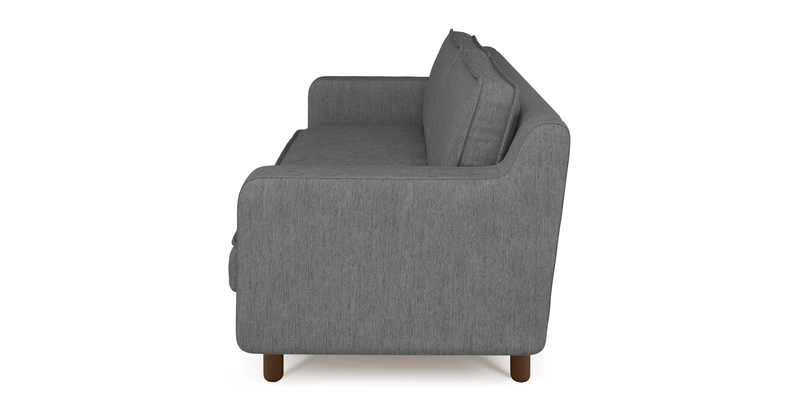 Klem Slim 2-seater sofa cylindrical wooden leg - Performance fabric
