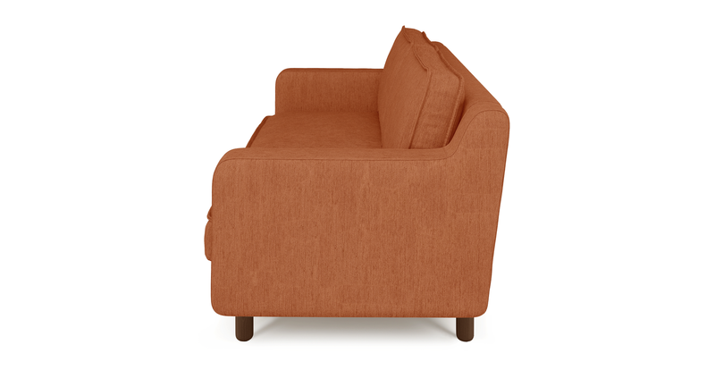 Klem Slim 2-seater sofa cylindrical wooden leg - Performance fabric
