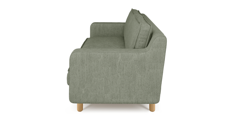 Klem Slim 2-seater sofa cylindrical wooden leg - Performance fabric