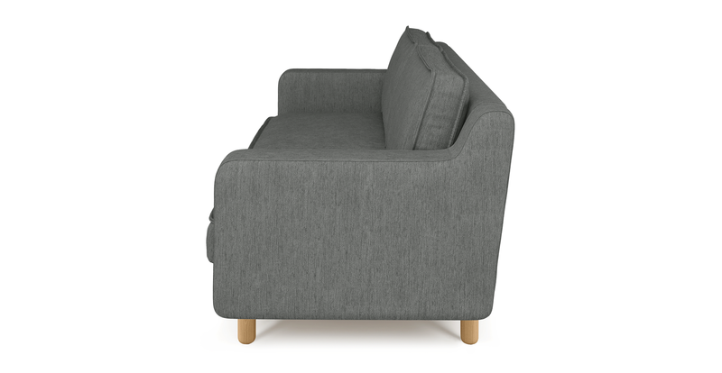 Klem Slim 2-seater sofa cylindrical wooden leg - Performance fabric