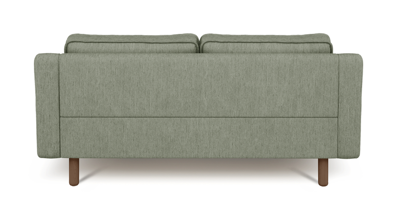 Klem Slim 2-seater sofa cylindrical wooden leg - Performance fabric