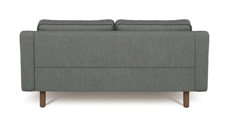 Klem Slim 2-seater sofa cylindrical wooden leg - Performance fabric