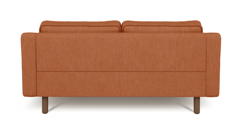 Klem Slim 2-seater sofa cylindrical wooden leg - Performance fabric