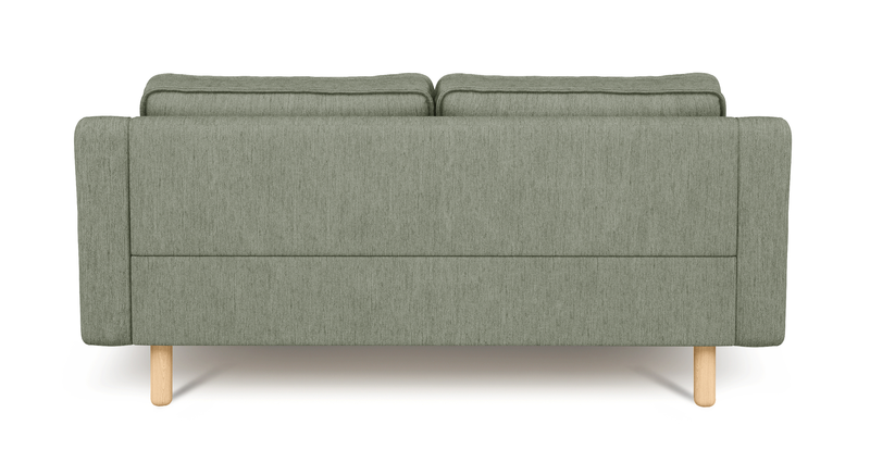 Klem Slim 2-seater sofa cylindrical wooden leg - Performance fabric