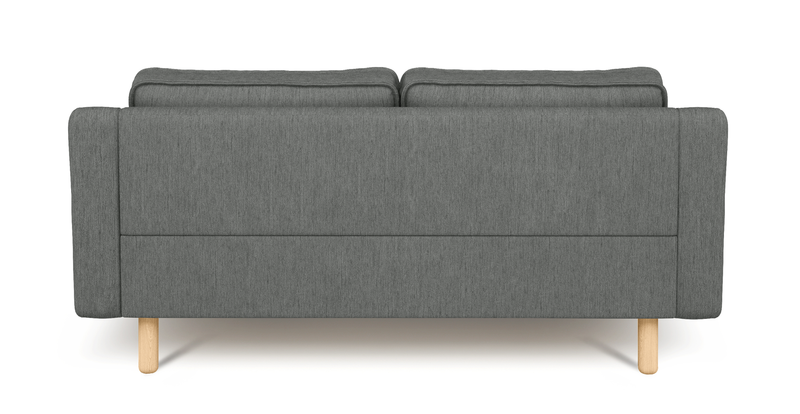 Klem Slim 2-seater sofa cylindrical wooden leg - Performance fabric