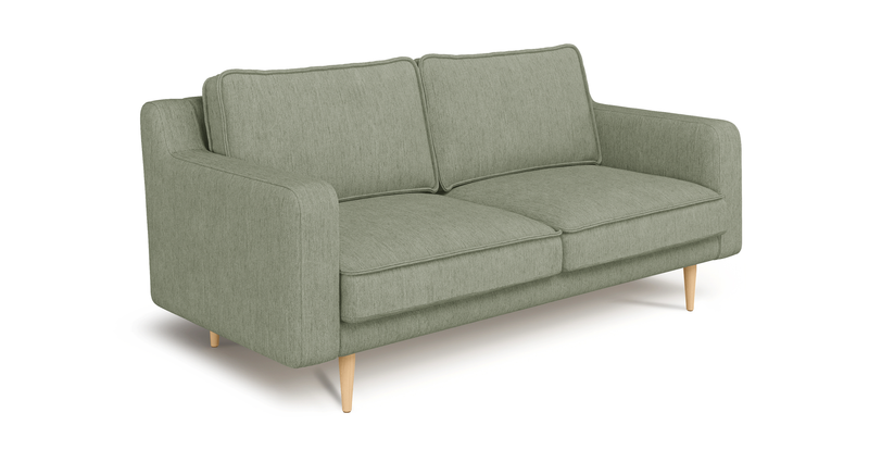 Klem Slim 2-seater sofa wooden leg - performance fabric