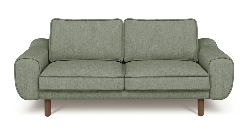 Klem 2-Sitzer Sofa Zylindrisch Holzbein - Performance-Stoff