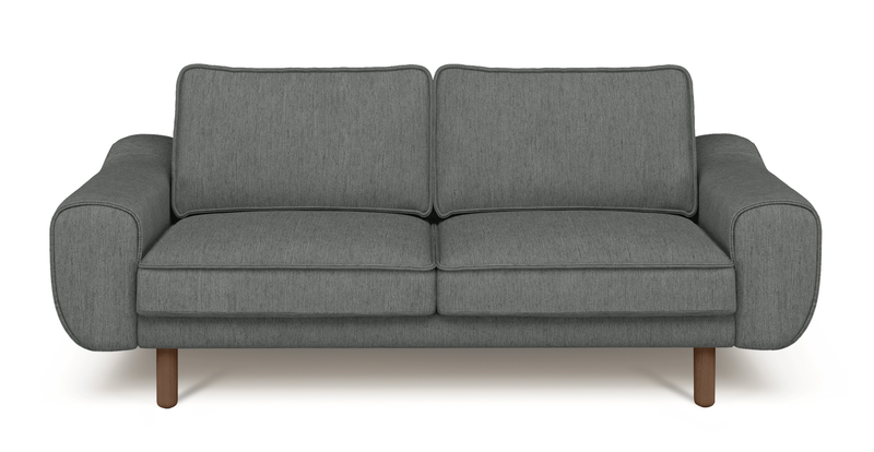 Klem 2-Sitzer Sofa Zylindrisch Holzbein - Performance-Stoff