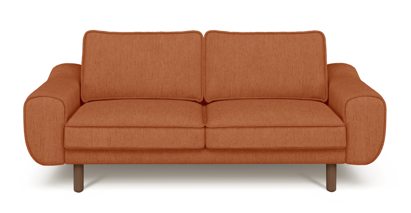 Klem 2-Sitzer Sofa Zylindrisch Holzbein - Performance-Stoff