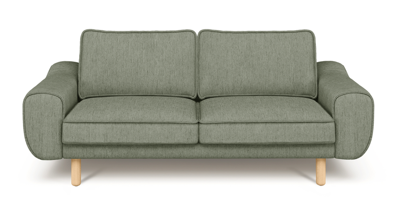 Klem 2-Sitzer Sofa Zylindrisch Holzbein - Performance-Stoff