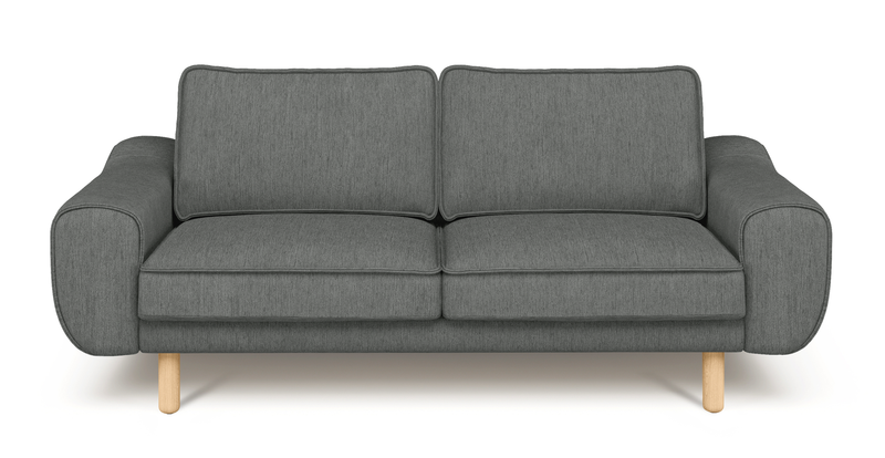 Klem 2-Sitzer Sofa Zylindrisch Holzbein - Performance-Stoff