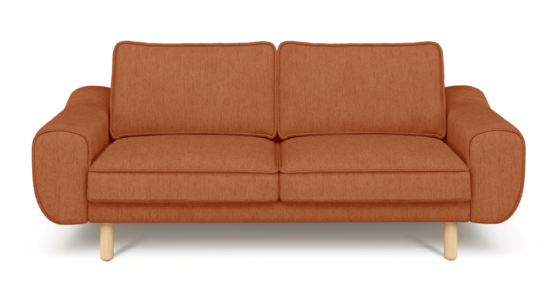 Klem 2-Sitzer Sofa Zylindrisch Holzbein - Performance-Stoff