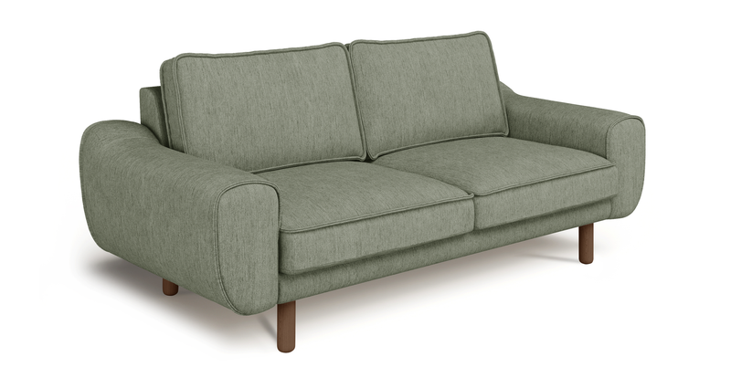 Klem 2-Sitzer Sofa Zylindrisch Holzbein - Performance-Stoff