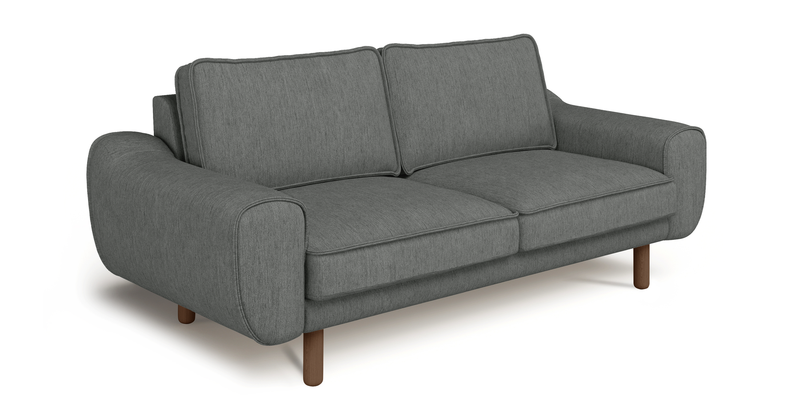 Klem 2-Sitzer Sofa Zylindrisch Holzbein - Performance-Stoff