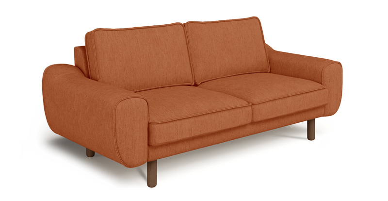 Klem 2-Sitzer Sofa Zylindrisch Holzbein - Performance-Stoff