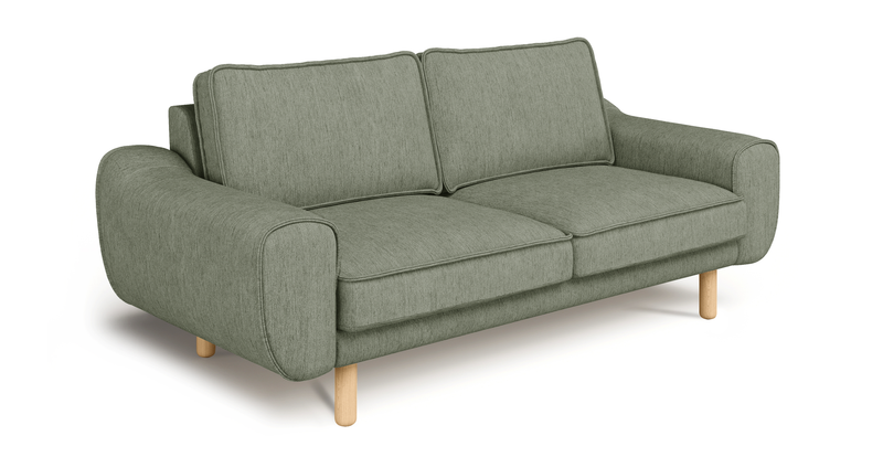 Klem 2-Sitzer Sofa Zylindrisch Holzbein - Performance-Stoff