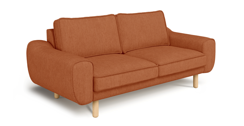 Klem 2-Sitzer Sofa Zylindrisch Holzbein - Performance-Stoff