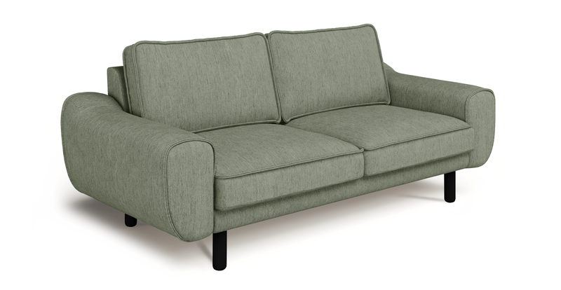 Klem 2-Sitzer Sofa Zylindrisch Holzbein - Performance-Stoff