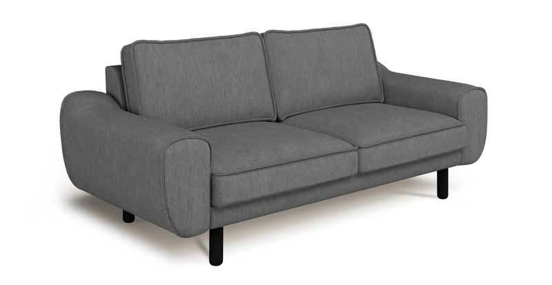 Klem 2-Sitzer Sofa Zylindrisch Holzbein - Performance-Stoff