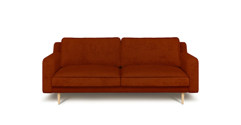 Klem Slim 3-Seater Sofa Wooden Leg - Cord Velour