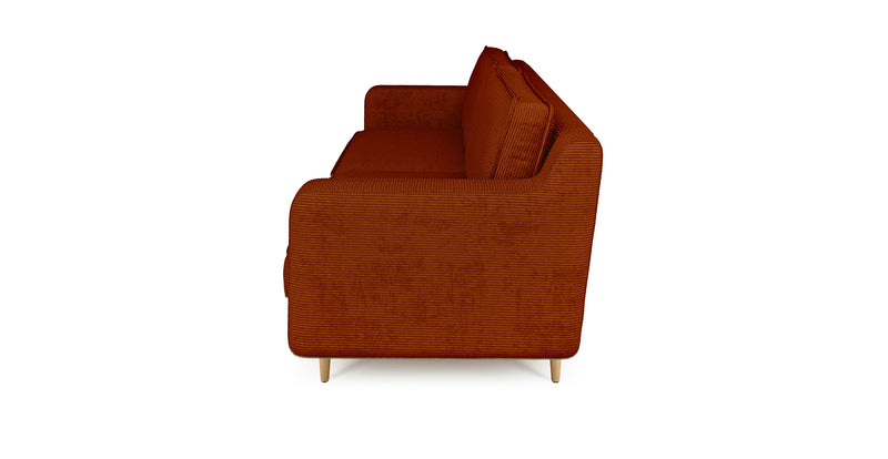 Klem Slim 3-Seater Sofa Wooden Leg - Cord Velour