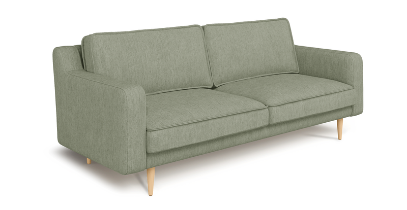 Klem Slim 3-seater sofa wooden leg - performance fabric