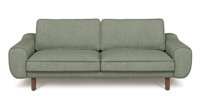 Klem 3-seater sofa cylindrical wooden leg - performance fabric