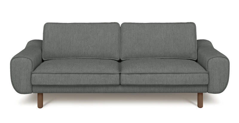 Klem 3-seater sofa cylindrical wooden leg - performance fabric