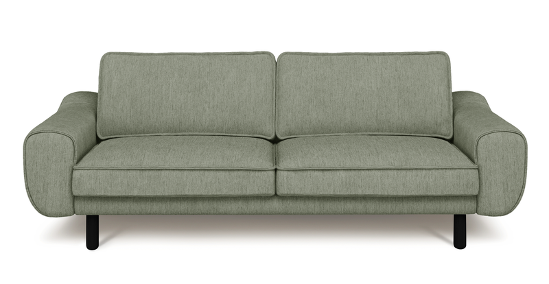 Klem 3-seater sofa cylindrical wooden leg - performance fabric